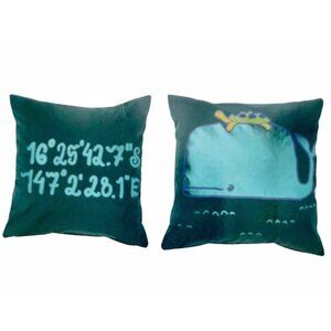 Ikea BLÅVINGAD Cushion Cover Whale Pattern/Blue-Green 20x20" New